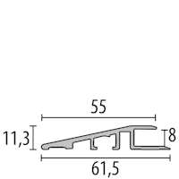 Parkettfreund PF 269 EC Rampenprofil 90° Ecken einfach biegbar 200x200x11,3 mm, 8 mm einfach biegbar Rampe mit glatter Oberfläche mit Verbindern F4 silber