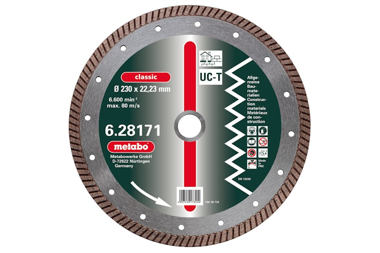 Metabo Diamant-Trennscheibe180 x 2,3 x 22,23 mm"classic""UC-T"TurboUniversal