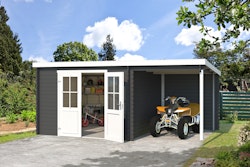 Weka Gartenhaus Winterberg 28 mm inkl. 190 cm Anbau