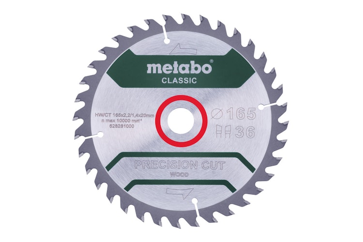 Metabo Sägeblatt "precision cut wood - classic"165x2,2/1,4x20 Z36 WZ 15°