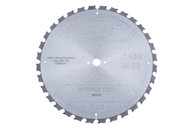 Metabo Sägeblatt "power cut wood - classic"450x3,5/2,5x30 Z32 TZ 15°