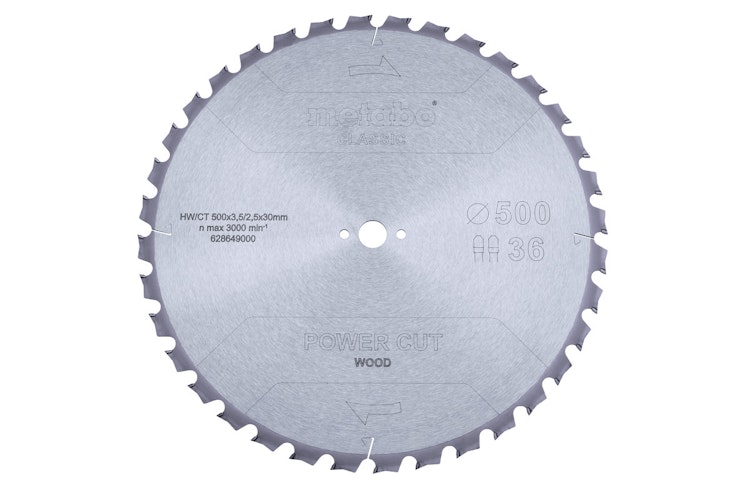 Metabo Sägeblatt "power cut wood - classic"500x3,8/2,8x30 Z36 TZ 15°