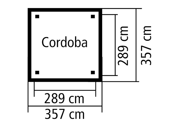 Karibu 4-Eck Pavillon Cordoba kesseldruckimprägniert inkl. gratis H-Pfostenanker Bild