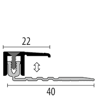 Parkettfreund Combi-Abschlussprofil PF 287 F1G platinium fein geschliffen 1000x22 mm - 6,5 - 16 mm Aluminium eloxiert fein geschliffen gerillt