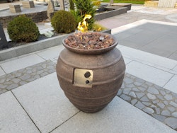 Gardenforma Gas Feuerstelle Katla, Keramik Antik braun, Faserbeton