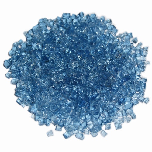 Gardenforma Deko Glas Splitt für Gas Feuerstellen, Caribbean Blue 5-8 mm, 10 kg Bild