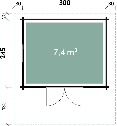 Wolff Finnhaus Blockbohlenhaus Bergen 44-A/B isolierverglast