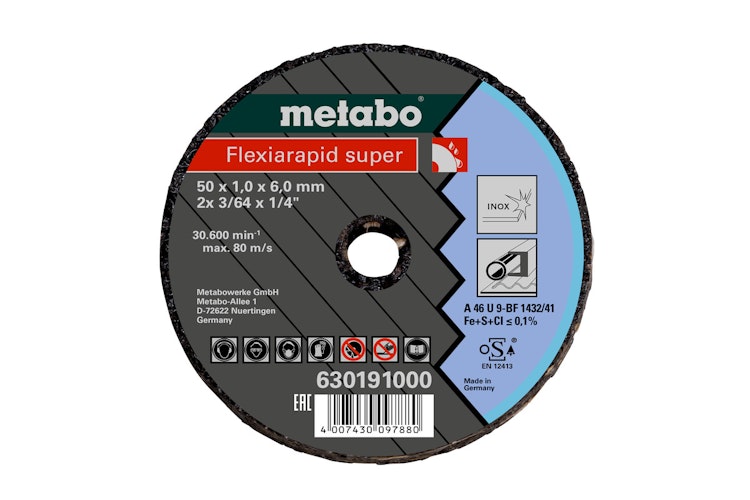 Metabo Kleintrennscheibe Flexiarapid Super 50x1,0x6,0 Inox