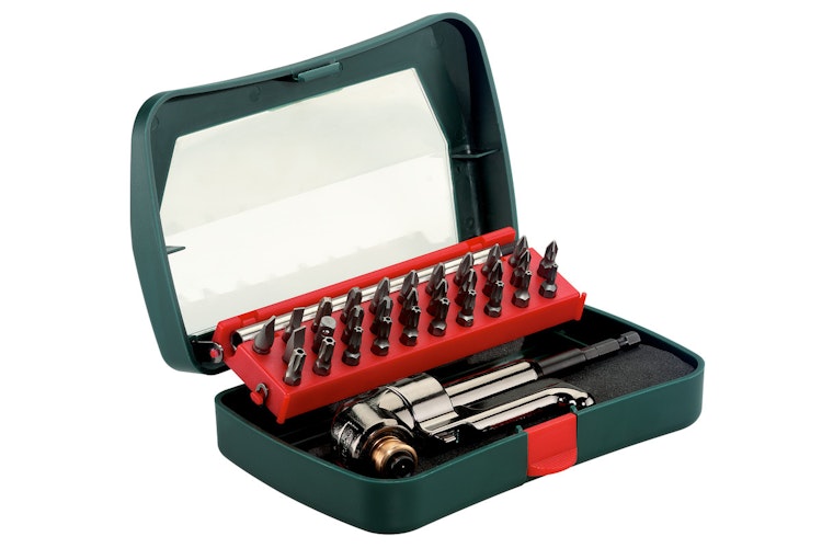Metabo Winkelschraubvorsatz 57 Nm mit Bit-Sortiment32-teilig