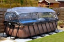 Exit rechteckiger Rahmenpool Premium mit Sandfilteranlage und Sonnendach