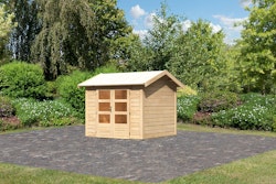 Karibu Premium Gartenhaus Theres 3 - 28 mm inkl. gratis Innenraum-Pflegebox im Wert von 99€