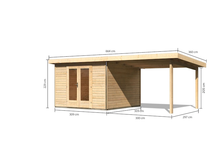 Karibu Premium Gartenhaus Radeburg 1 - 40 mm (Homeoffice-Gartenhaus) inkl. gratis Innenraum-Pflegebox im Wert von 99€ Bild