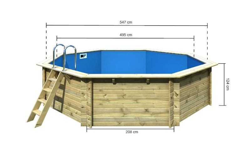 B-Ware Karibu Pool Modell 3 A - kesseldruckimprägniert inkl. Technikraum, Sandfilteranlage, Skimmer Bild