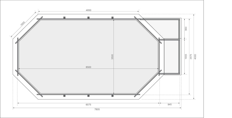 Karibu Pool Modell 5 Classic A/B/C/D 700 x 400 cm - kesseldruckimprägniert inkl. gratis Pool-Pflegeset (Gesamtwert 69 €)