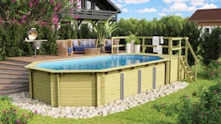 Karibu Pool Modell 5 Classic A/B/C/D 700 x 400 cm - kesseldruckimprägniert inkl. gratis Pool-Pflegeset