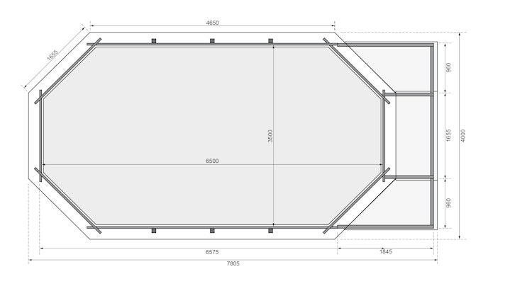 Karibu Pool Modell 5 Classic A/B/C/D 700 x 400 cm - kesseldruckimprägniert inkl. gratis Pool-Pflegeset (Gesamtwert 69 €)