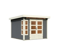 Karibu Premium Gartenhaus Kastorf 6/7 mit Fensterecke - 28 mm inkl. gratis Innenraum-Pflegebox im Wert von 99€