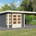 Karibu Premium Gartenhaus Kastorf 6/7 mit Fensterecke - inkl. 320 cm Anbaudach - 28 mm inkl. gratis Innenraum-Pflegebox im Wert von 99€Bild