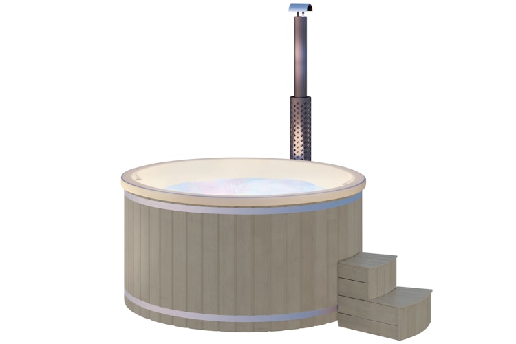 Wolff Finnhaus Badebottich Hot Tub Typ 2 Ø 200 cm mit Acrylwanne & LED-Beleuchtung