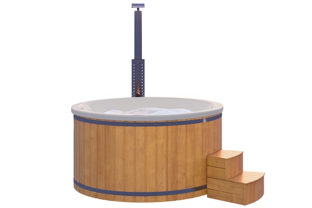Wolff Finnhaus Badebottich Hot Tub Typ 4 Ø 225 cm mit Acrylwanne, Massagesystem & LED-Beleuchtung Vorschaubild Galerie