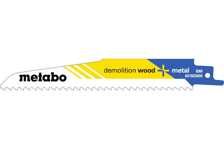 Metabo 5 Säbelsägeblätter "demolition wood + metal" 150 x 1,6 mmBiM4,3 mm/ 6 TPI