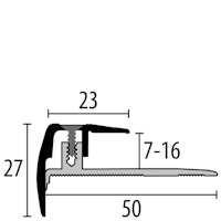 Parkettfreund -Übergangsprofil PF 458 F6 bronze 1000x20 mm - 0 - 99 mm Aluminium eloxiert mit glatter Oberfläche