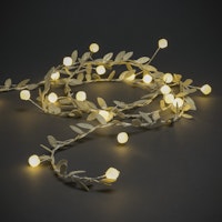 Konstsmide LED Lichterkette goldene Blättern und Perlen