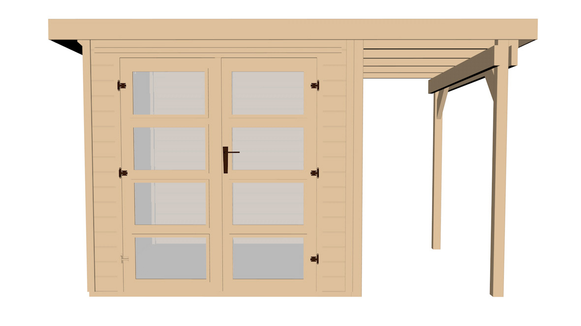 Vorschaubild Galerie Weka Gartenhaus 321 A mit 115 cm Anbau - 19 mm
