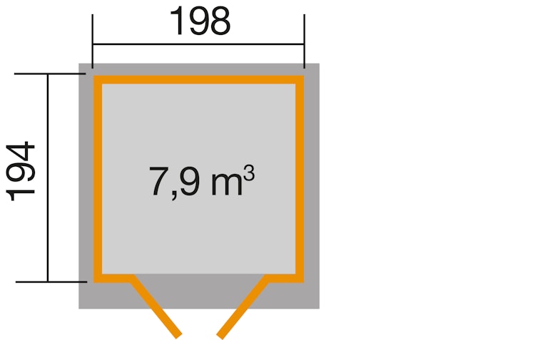 Weka 19 mm Gartenhaus 325 A 198 x 194 cm Aktionsangebot