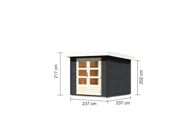 Karibu Woodfeeling Gartenhaus Bastrup 2 anthrazit - 28 mm inkl. gratis Innenraum-Pflegebox im Wert von 99€ Bild