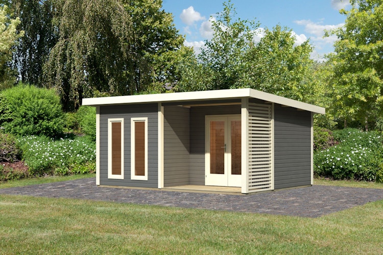 Karibu Premium Gartenhaus Radeburg 5 - 40 mm (Homeoffice-Gartenhaus)