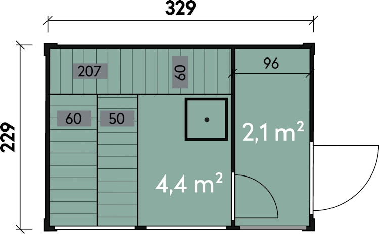 Wolff Finnhaus Saunahaus Paradiso 3x2 (1-Raum/2-Raum) Bild