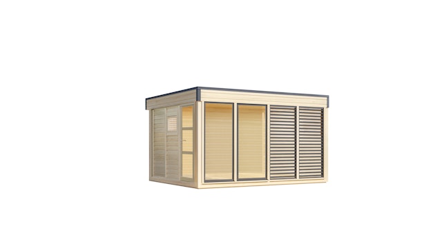 Wolff Finnhaus Design-Gartenhaus Finn Cube 4x3 Typ 1/2/3/4 inkl. gratis Fundamentanker/Pads Vorschaubild Galerie