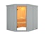 Karibu Sauna Siirin mit Eckeinstieg 68 mm - lichtgrau inkl. 9-teiligem gratis ZubehörpaketBild
