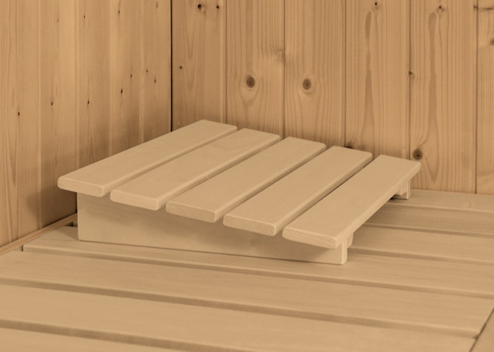 Karibu Sauna Askja Superior mit Fronteinstieg 68 mm inkl. gratis Saunaofen & 8-teiligem Zubehörpaket (Gesamtwert 1071,91€) Bild