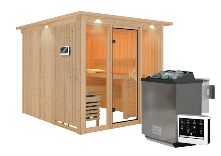 Karibu Sauna Askja Superior mit Fronteinstieg 68 mm