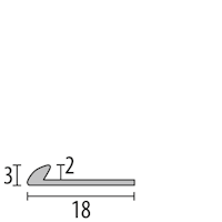 Parkettfreund -Abschlussprofil PF 355 F3 poliert 1000x18 mm - 2 mm Aluminium poliert mit glatter Oberfläche