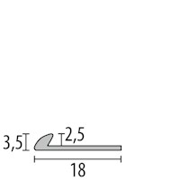 Parkettfreund -Abschlussprofil PF 356 F5 gold 1000x18 mm - 2,5 mm Aluminium eloxiert mit glatter Oberfläche