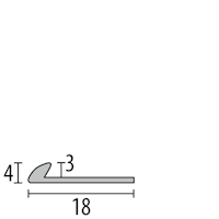 Parkettfreund -Abschlussprofil PF 357 F3 poliert 1000x18 mm - 3 mm Aluminium poliert mit glatter Oberfläche