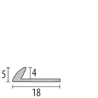 Parkettfreund -Abschlussprofil PF 358 F2 edelstahloptik 1000x18 mm - 4 mm Aluminium eloxiert mit glatter Oberfläche