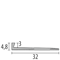 Parkettfreund -Abschlussprofil PF 364 F9 sand 1000x32 mm - 3 mm Aluminium eloxiert mit glatter Oberfläche