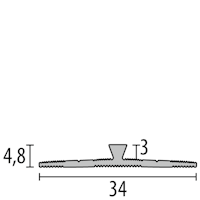 Parkettfreund -Einfassprofil PF 365 F4 silber 1000x34 mm - 3 mm Aluminium eloxiert mit glatter Oberfläche