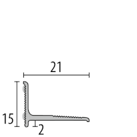 Parkettfreund -Abschlussprofil PF 369 SK F15 pulverbeschichtet weiß glänzend (RAL9016) 2000x21 mm - mm Aluminium pulverbeschichtet gerillt