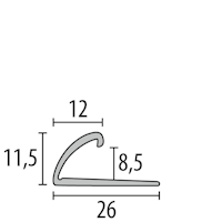 Parkettfreund -Einfassprofil PF 370 SK F5 gold 1000x26 mm - 5 - 8,5 mm Aluminium eloxiert mit glatter Oberfläche; umschlagbar; mit Sollbiegestelle