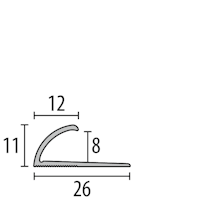 Parkettfreund -Einfassprofil PF 371 F9 sand 900x26 mm - 5 - 8 mm Aluminium eloxiert mit glatter Oberfläche; umschlagbar; mit Sollbiegestelle