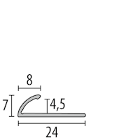 Parkettfreund -Einfassprofil PF 380 F6 bronze 900x24 mm - 2 - 4,5 mm Aluminium eloxiert mit glatter Oberfläche; umschlagbar; mit Sollbiegestelle