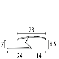 Parkettfreund -Übergangsprofil PF 382 F6 bronze 1000x25 mm - 4 - 9,5 (5 - 12)* mm Aluminium eloxiert gerillt