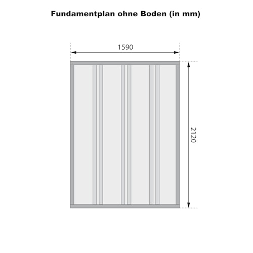 Karibu Fahrradgarage Inkl. Fahrradschienen (für 3 Fahrräder) - 19 mm Bild