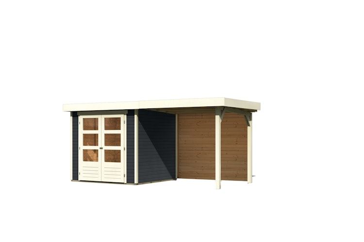 Karibu Woodfeeling Gartenhaus Askola 2/3/3,5/4/5/6 mit 240 cm Schleppdach + Rückwand inkl. gratis Innenraum-Pflegebox im Wert von 99€ Bild