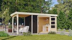 Karibu Woodfeeling Gartenhaus Askola 2/3/4 mit 150 cm Schleppdach